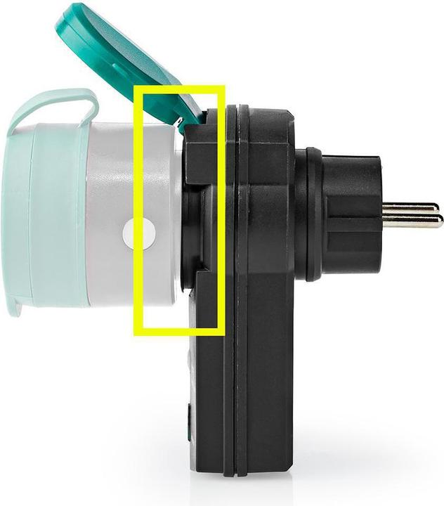 Productafbeelding Nedis RF Stekker Buiten IP44 AAN/UIT RF Mesh Bereik Verlenging Schuko Type F 3680 W Groen/S
