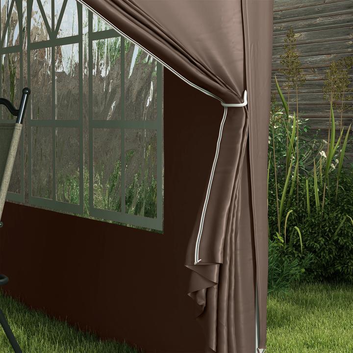 Actual product image Outsunny Pavillon Polyester, Stahl Kaffee (295 cm, 295 cm)