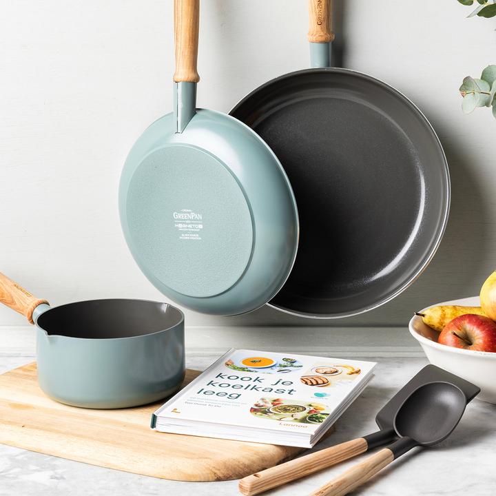 Actual product image Greenpan Mayflower Inductie Pannenset - 3-Delig + 2 Accessoires - PFAS-vrij (Aluminium, 28 x 4.80 cm)