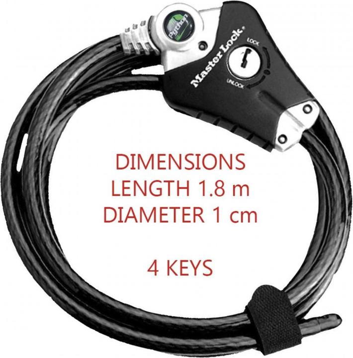 Productafbeelding Master Lock Python Lock 8428 Kabelslot 10 mm x 1.800 mm (180 cm)