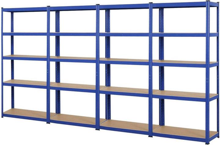 Produktbild Grafner Schwerlastregal 1,80m Werkstattregal auf 5 Ebenen 875kg Traglast blau