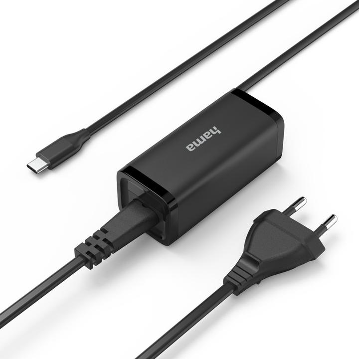 Actual product image Hama Universal-USB-C-Notebook-Netzteil, GaN, Power Delivery (PD), 5-20V/65W (65 W)