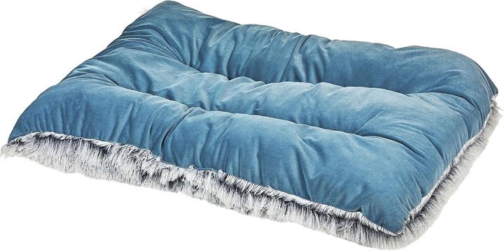 Actual product image Beliani Pet Bed Velvet Fabric Blue 90 x 60 cm ERGANI (Cat, Dog)