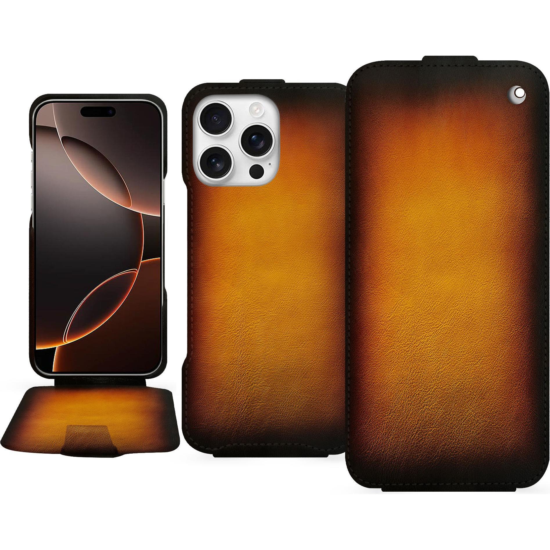 Thumbnail - Noreve Lederschutzhülle vertikal (Apple iPhone 16 Pro), Smartphone Hülle, Violett