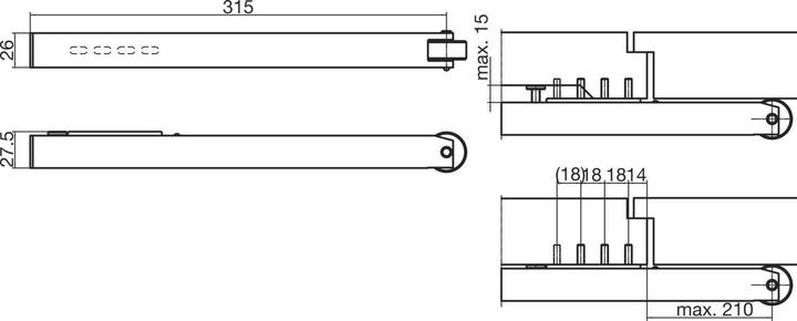 Produktbild Geze Mitnehmerklappen CB flex (Balkontür, Eingangstür, Holztür, Zimmertür, Indoor)