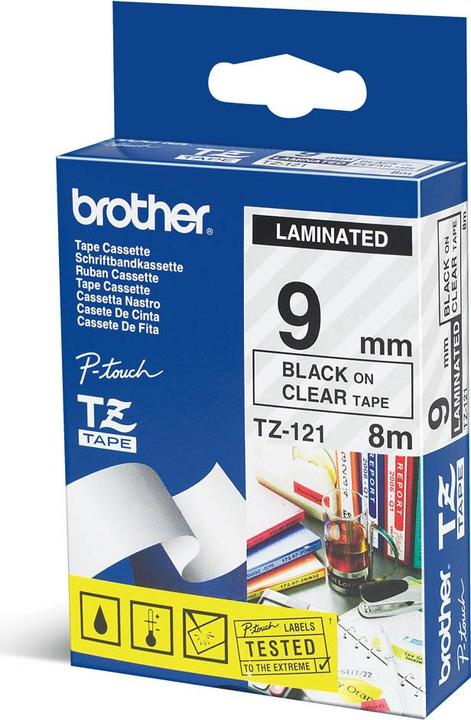 Actual product image Brother TZe-121 (0.90 cm, Transparent)