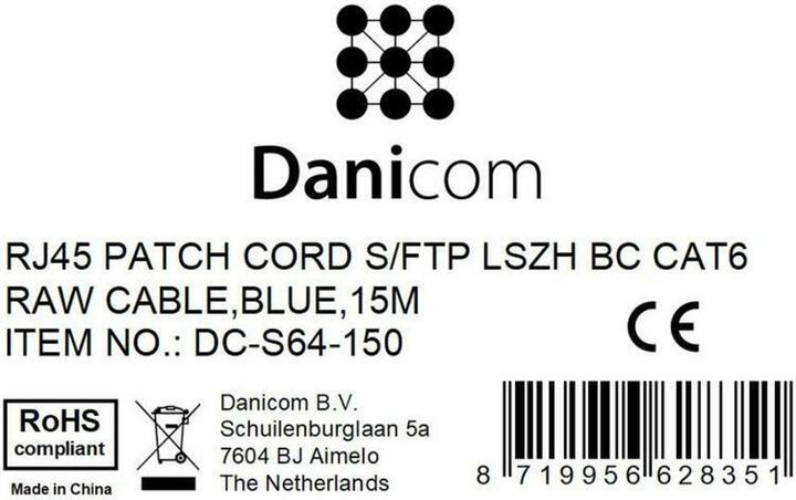 Produktbild Dsit CAT 6 Netzwerkkabel LSOH (S/FTP, CAT6, 15 m)