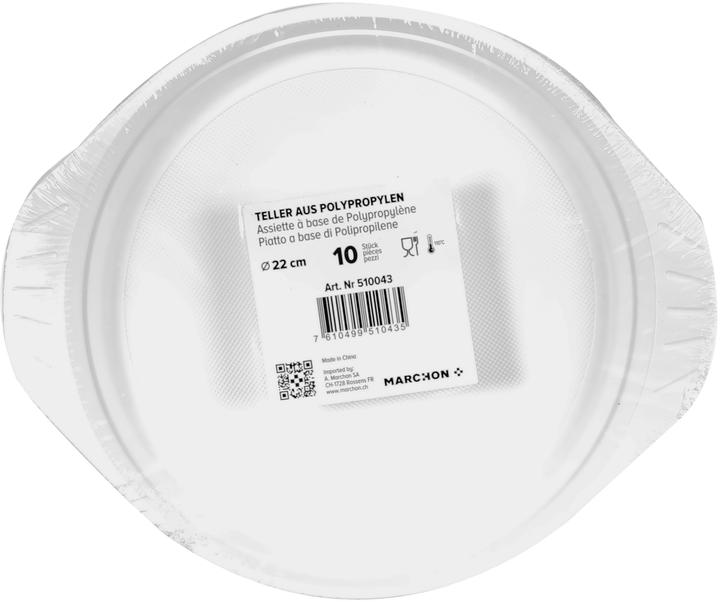 Produktbild Party Plastikteller weiss 22 cm 10 Stück (10 x)