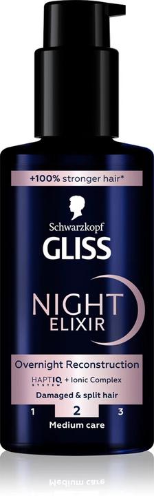 Produktbild Schwarzkopf Gliss Night Elixir Reconstruction Regenerating Night Treatment Without Rinse For Damaged And Split (100 ml)