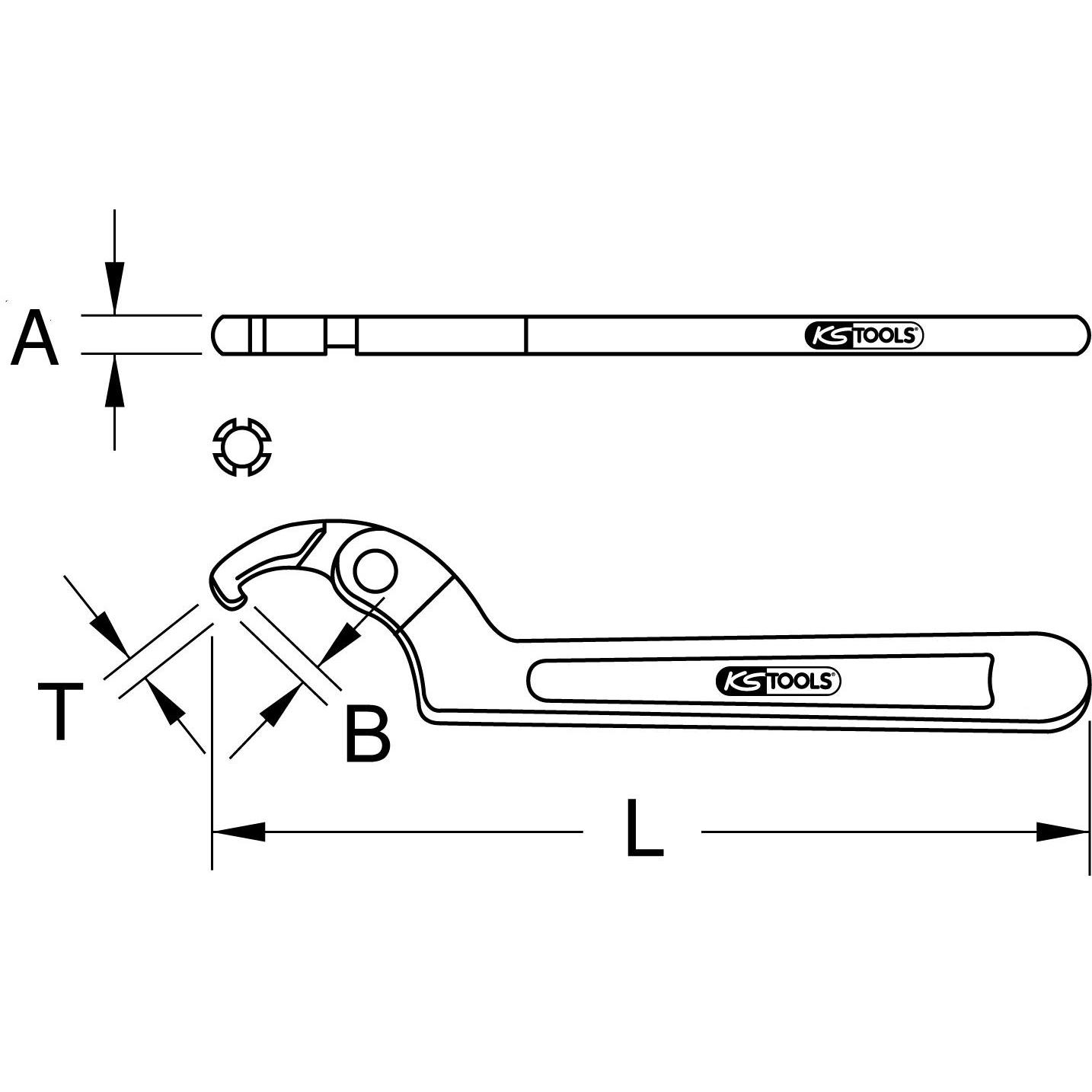 Thumbnail - KS Tools, Schraubenschlüssel, BRONZEplus Gelenk-Hakenschlüssel (170 mm, 155 mm, 115 mm, 130 mm, 135 mm, 145 mm, 140 mm, ...