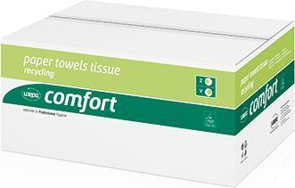 Produktbild Wepa Handtuchpapier Comfort, 250 x 230 mm, naturweiss 2-lagig Tissue, V-Falzung, 100% Recycling, Volumen (1000 x)