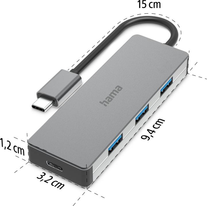 Produktbild Hama USB Hub (USB-C, 4 Ports)