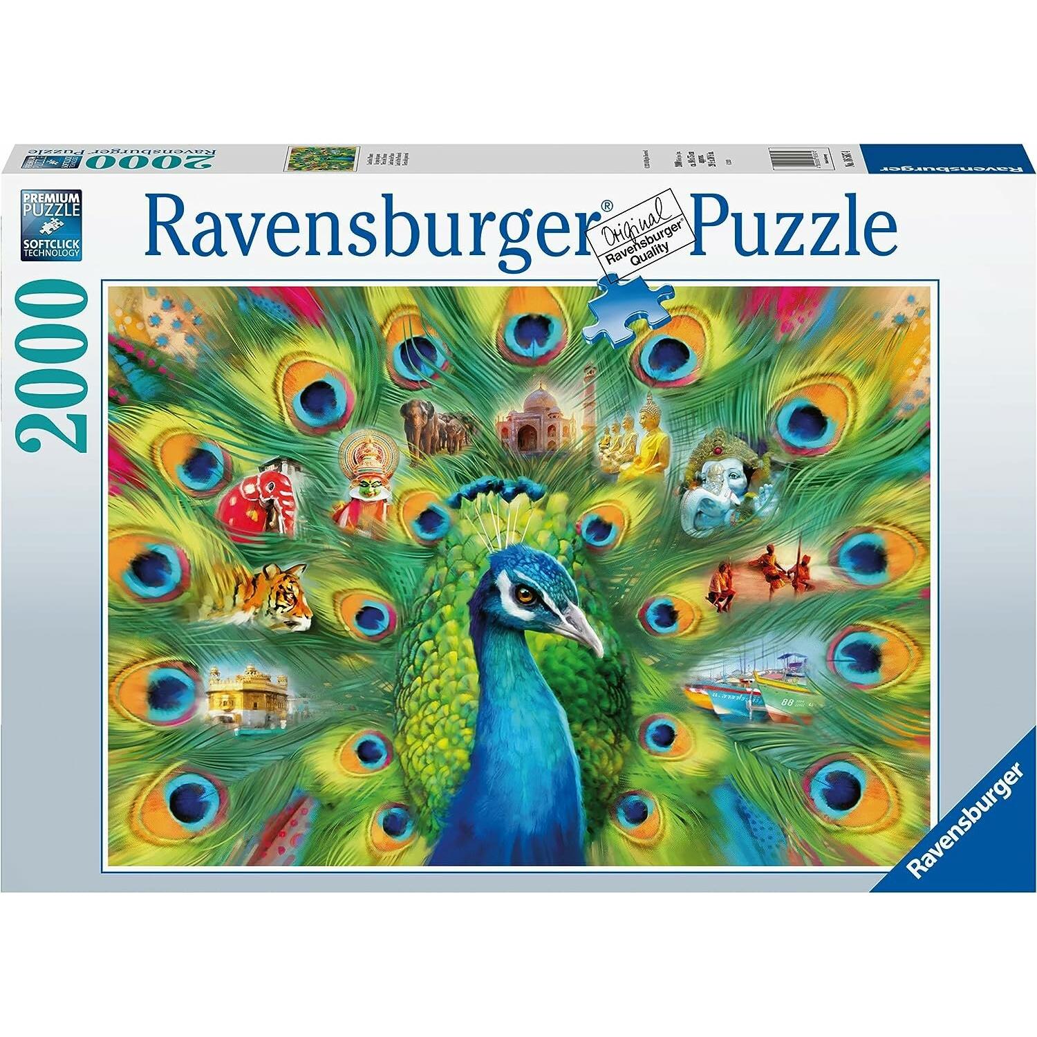 Thumbnail - Ravensburger Land of the Peacock Jigsaw puzzle 2000 pc(s) Animals (2000 Teile)