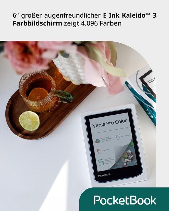 Produktbild PocketBook Verse Pro Color (6", 16 GB, Stormy Sea, Schwarz, Blau)