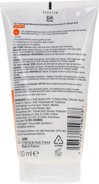 Actual product image Neutrogena Schwarzkopf, Peeling against Wągrom, 150 ml (Cleansing scrub, 150 ml)