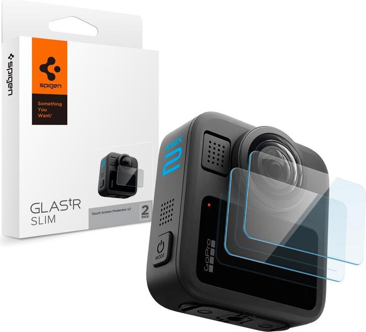 Spigen - (2 pack) Glas.tR Slim, Back Screen (AGL11230) - GoPro MAX 2 - Clear