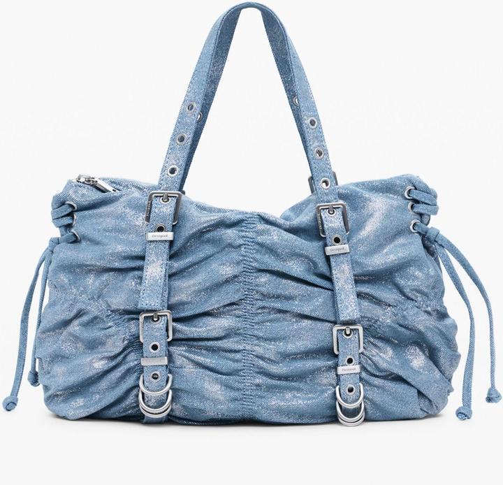 Actual product image Desigual Gathered Denim Shoulder Bag