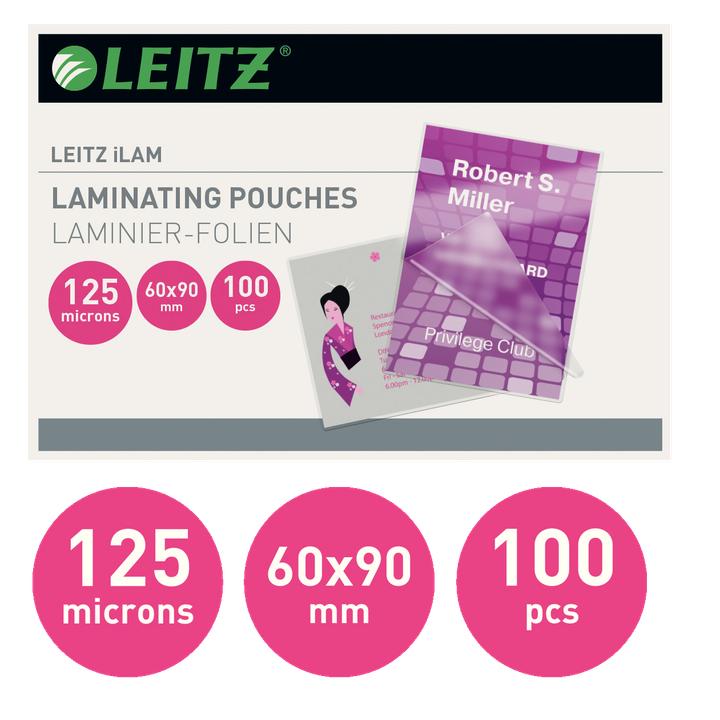 Actual product image Leitz Laminating foil pouch 60x90mm (60 x 90 mm, 100 pcs., 125 µm)