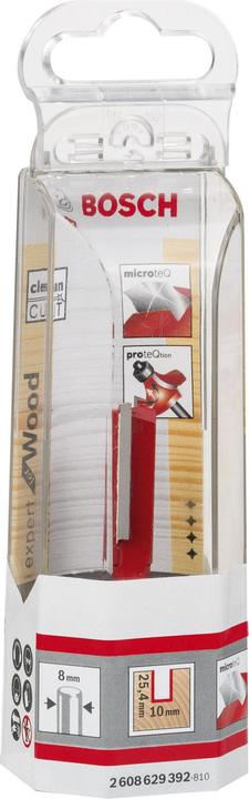 Produktbild Bosch Professional Zubehör Nutfräser Expert for Wood, Carbide, 8 mm, D1 10 mm, L 25,4 mm, G 62,4 mm