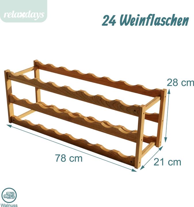 Actual product image Relaxdays winerack (24 bottles, 78 x 21 x 28 cm)