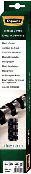 Actual product image Fellowes Plastic binder spines A4 100 pcs - 6 mm, black