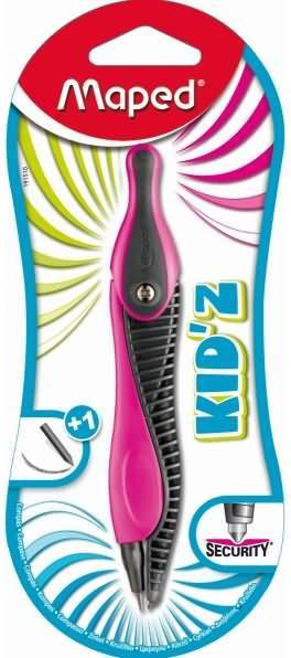 Maped Compas Kid'Z couleurs assorties 2mm mine de plomb 1x mine de rechange blister