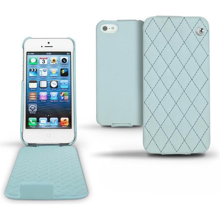 Noreve Lederschutzhülle vertikal (Apple iPhone 5), Smartphone Hülle, Blau