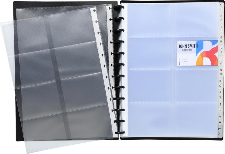 Produktbild Exacompta Visitenkartenbuch A4 für 192 Visitenkarten, Schwarz (24.5 x 31 cm)