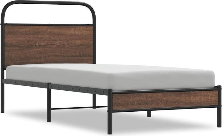 Image du produit VidaXL Cadre de lit sans matelas 120x200 cm brun imitation chêne (120 x 200 cm)