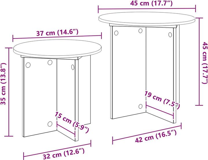 Produktbild vidaXL Beistelltisch (45 x 45 cm)