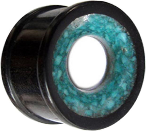 Image du produit Star Piercing Tunnel avec incrustation de pierre turquoise en bois de fer (Organique, sans laiton, Minéral)