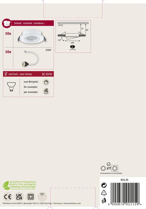Produktbild Paulmann Einbauleuchte (GU10)