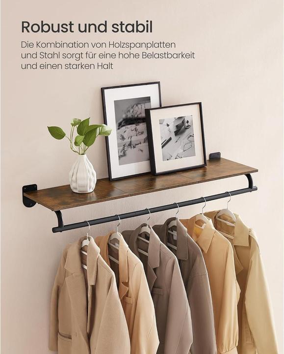 Image du produit Songmics Songmic Garderobe aus Holz und Metall,Braun