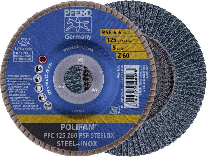 Actual product image Pferd Flap disc POLIFAN flap disc PFC 125 Z 60 PSF STEELOX (60)