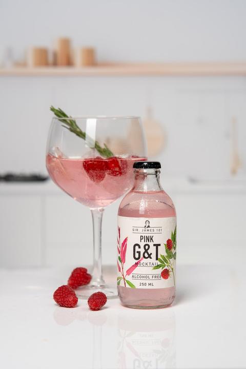 Immagine prodotto Sir. James 101 Gin & Tonic rosa senza alcol (1 x 25 cl)