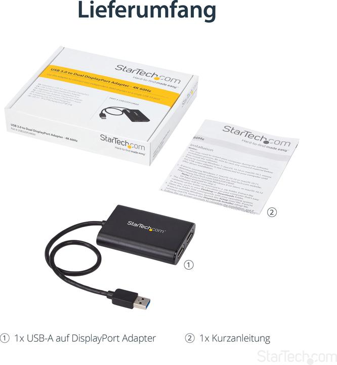 Image du produit StarTech USB auf DP (DP, 17.50 cm)