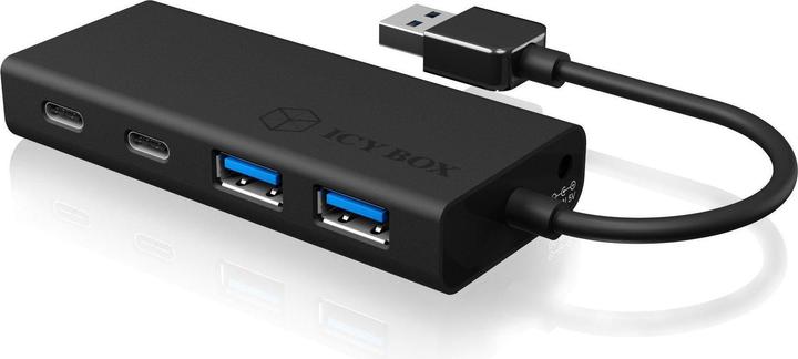 Icy Box USB Hub hochwertigen Aluminiumgehäuse ,IB-HUB1457-C31 (USB-A, 4 Ports)