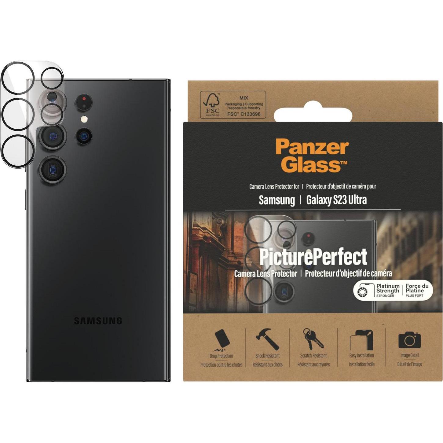 PanzerGlass PicturePerfect (1 Stück, Samsung Galaxy S23 Ultra), Smartphone Schutzfolie, Transparent