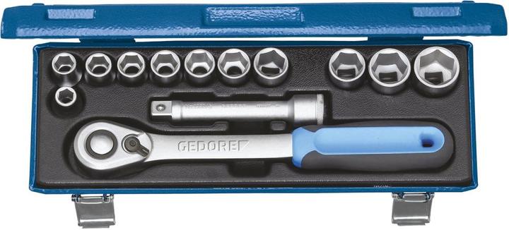 Produktbild Gedore 19 KMU-20 Steckschlüssel-Satz 1/2", 13-teilig, 6-kant, 10-24 mm (24 mm, 12 mm, 16 mm, 10 mm, 14 mm, 13 mm, 18 mm, 17 mm, 22 mm, 15 mm, 19 mm)