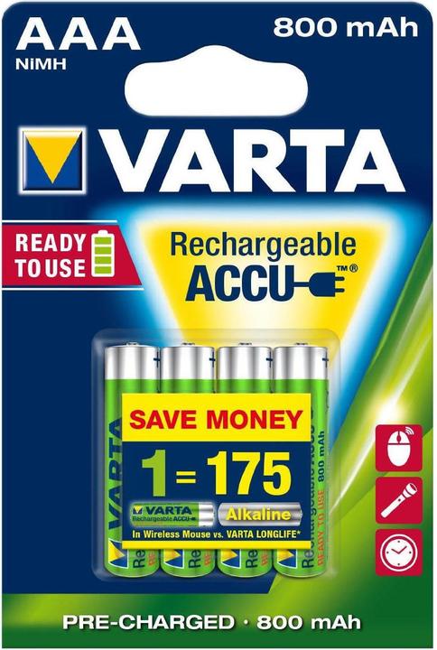 Actual product image Varta Recharge Accu Power (4 pcs., AAA, 800 mAh)