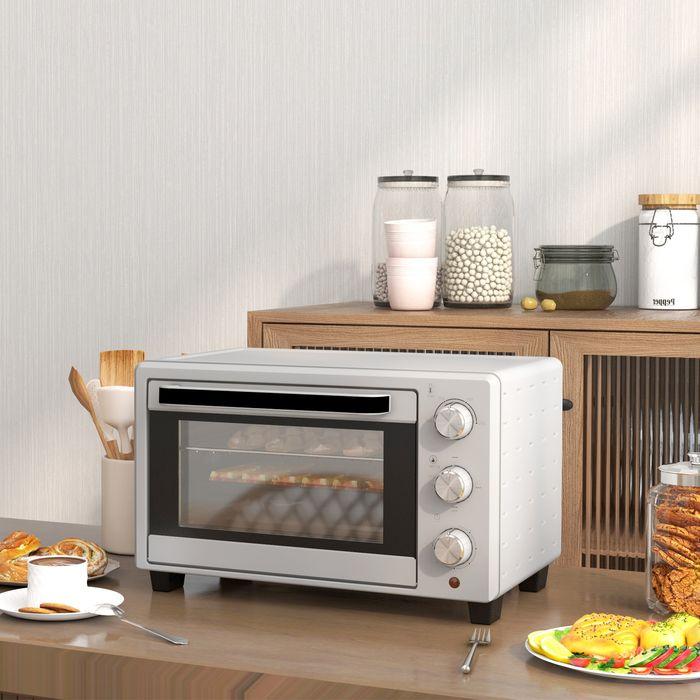 Actual product image Swisshandel24 Mini oven, 21L, 3 cooking modes, 100°C-230°C, rack & tray, stainless steel/glass, silver