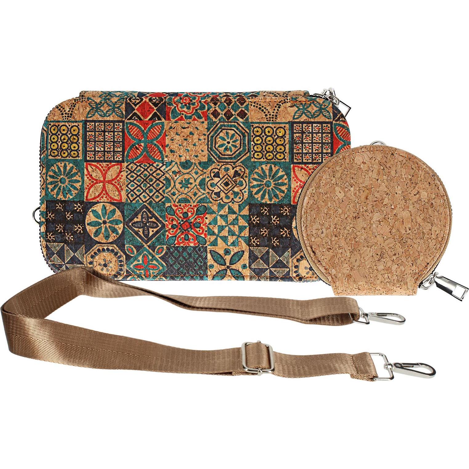 Avizar, Handtasche, CorkMosaic Korktasche, Mehrfarbig