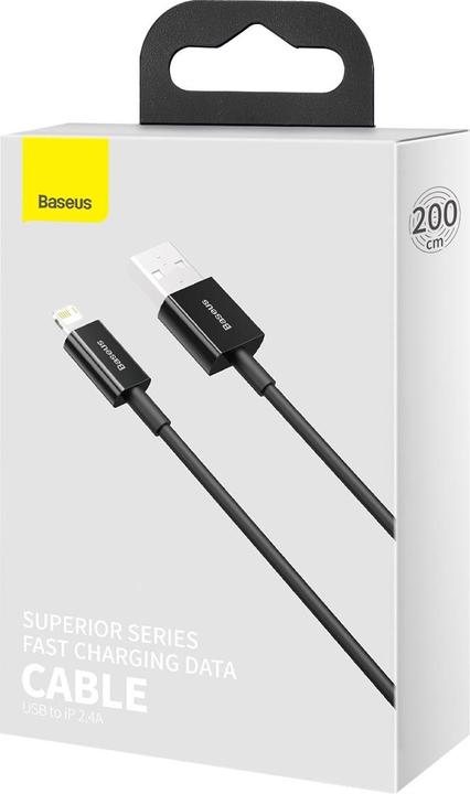 Actual product image Baseus Superior Series Cable USB to iP 2.4A 2m (black) (2 m, USB 2.0)