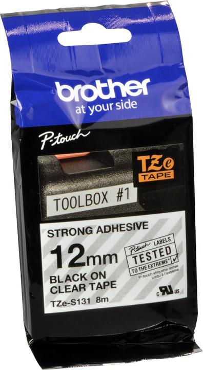 Actual product image Brother TZe-S131 (1.20 cm, Black, Transparent)