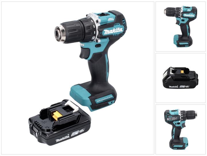 Produktbild Makita DDF 487 A1 Akku Bohrschrauber 18 V 40 Nm Brushless + 1x Akku 2,0 Ah - ohne Ladegerät (Akkubetrieb)