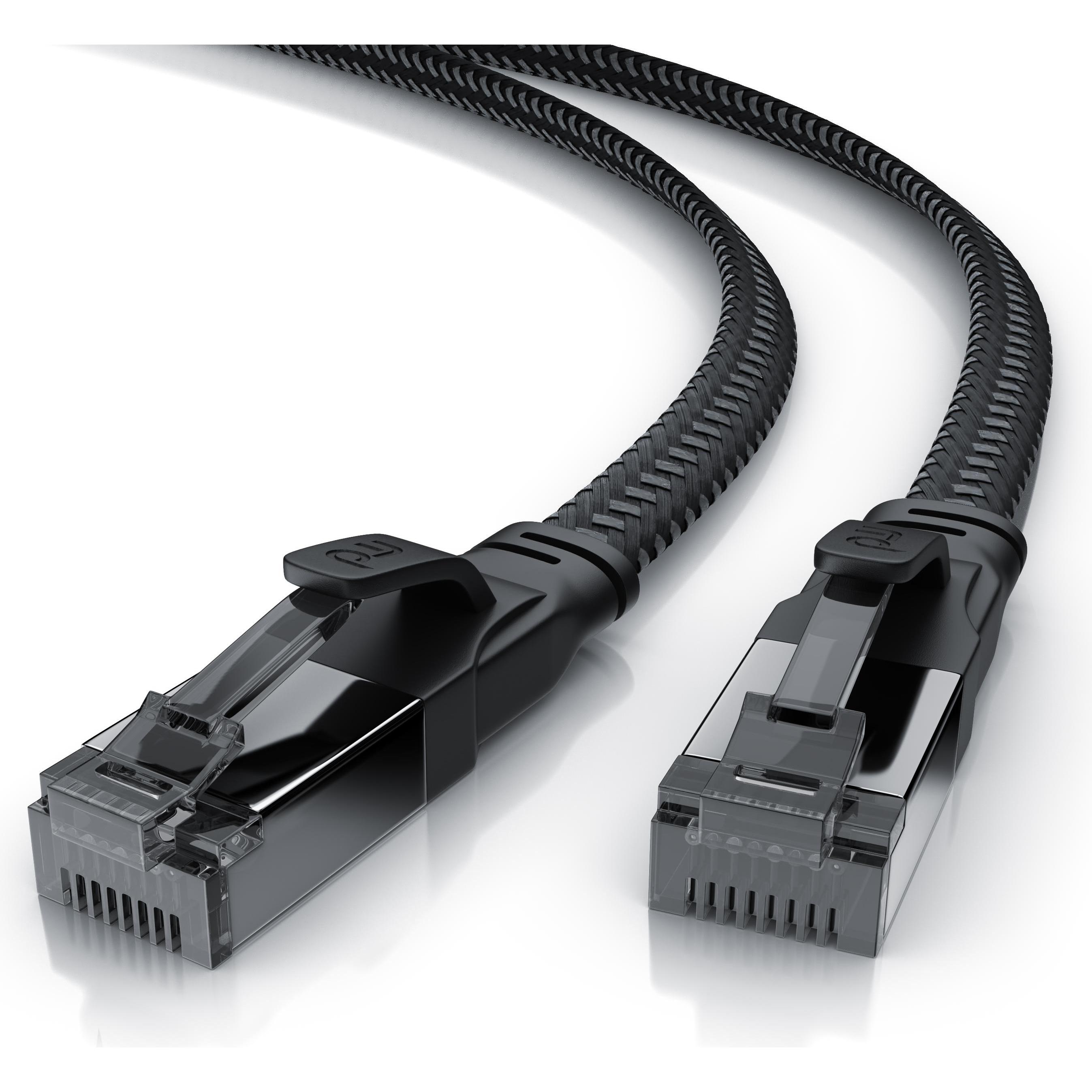 Primewire LAN Kabel CAT.8, RJ-45, Ethernet CAT 8.1 Netzwerkkabel Flach 40 Gbits, Baumwollmantel Patchkabel (U/FTP, CAT8....