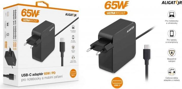 Actual product image Aligator Power Delivery USB-C adaptor (65 W)