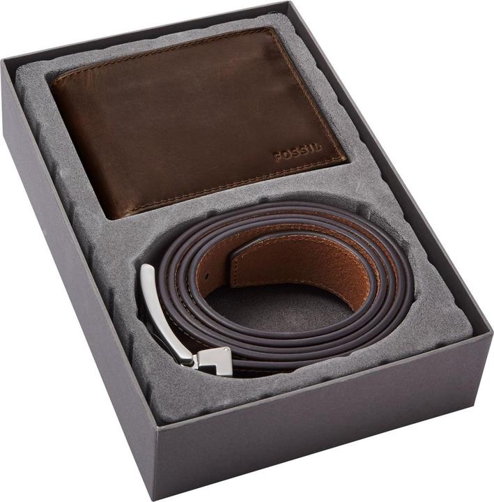 Actual product image Fossil Wallet gift box leather 2pcs.