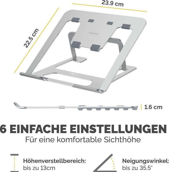 Produktbild Fellowes Alumia silber mobiler Laptop-Ständer