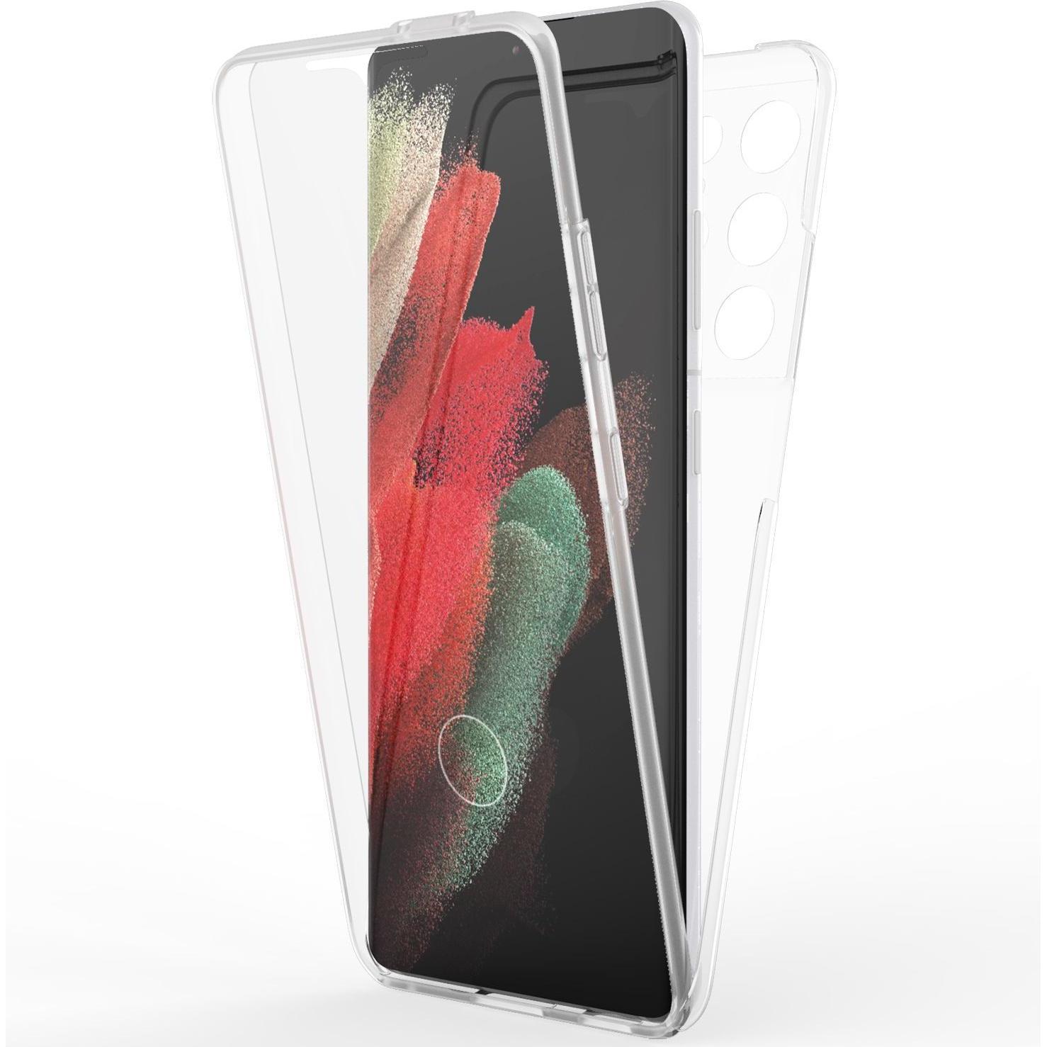 Nalia 360 Grad Handyhülle (Samsung Galaxy S21 Ultra), Smartphone Hülle, Transparent